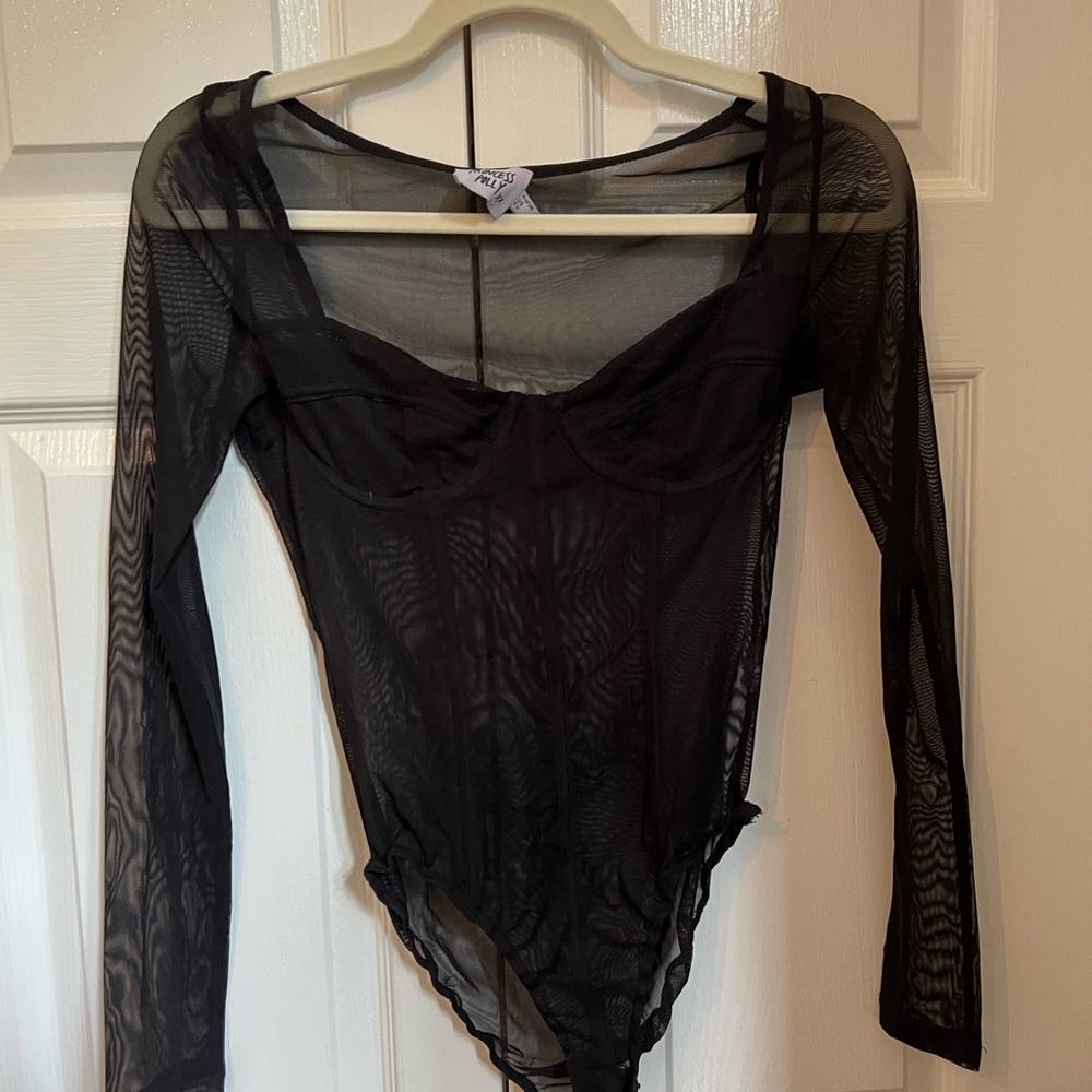 Princess Polly Black Sheer Bodysuit